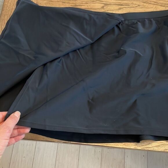 CHRISTINA BLACK BIKINI BOTTOM ATTACHED TO SKIRT.  NEW - Picture 4 of 7